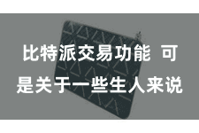 比特派交易功能  可是关于一些生人来说
