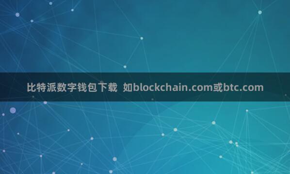 比特派数字钱包下载  如blockchain.com或btc.com