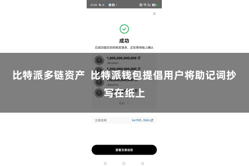 比特派多链资产  比特派钱包提倡用户将助记词抄写在纸上